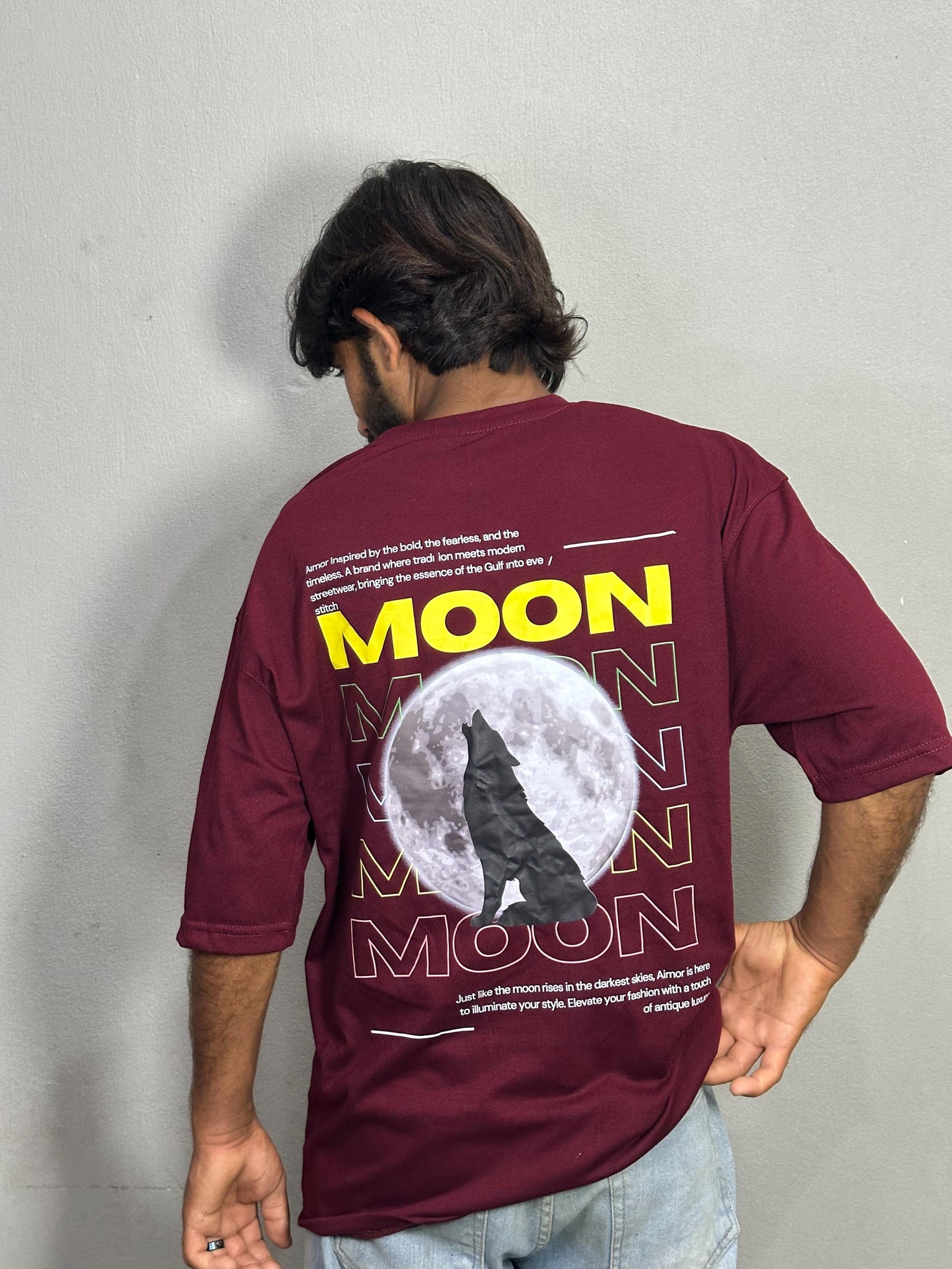 MAROON MOON GRAPHIC TEEES